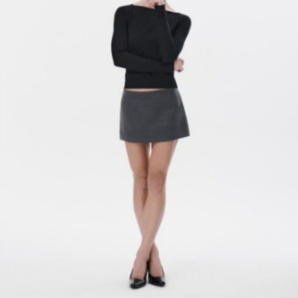 Y2K VINTAGE EXPRESS GRAY WOOL MINI SKIRT SZ 6 TAYLOR SWIFT
